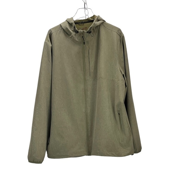 Swiss Tech Green Artichoke Men's Zip Front Hooded Rain Jacket XL 46-48 - Picture 1 of 6